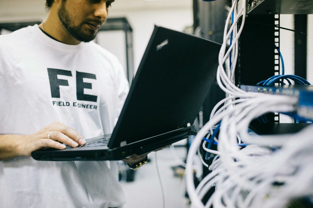 Datacenter - Man with laptop